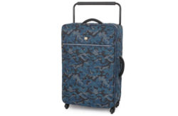 IT Luggage Large Quilted Camo 4 Wheel Suitcase - Blue